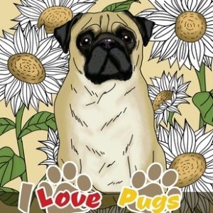 I Love Pugs Coloring Book