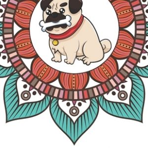 Chubby Pug Inspirational Quotes and Dog Breed Mandala Coloring Book: Great Gift for Pet Owners and Lovers of Dogs. Color in Black and White Pattern De