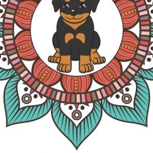 Rottweiler Inspirational Quotes and Dog Breed Mandala Coloring Book: Great Gift for Pet Owners and Lovers of Dogs. Color in Black and White Pattern De
