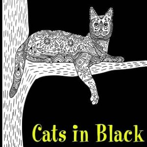 Cats in Black: coloring book for adults