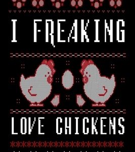 I Freaking Love Chickens: Funny Ugly Christmas Sweater Design Chicken Lovers, Small Urban Farm Owners Gifts Design Cover Note Book