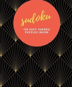 Sudoku: 158 Easy Sudoku Puzzles Inside: Pocket Sudoku Travel Size - Perfect Gift - Black & Gold Art Deco