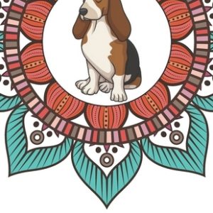 Basset Hound Inspirational Quotes and Dog Breed Mandala Coloring Book: Great Gift for Pet Owners and Lovers of Dogs. Color in Black and White Pattern