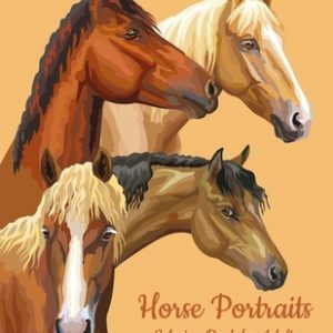 Horse Portraits Coloring Book for Adults