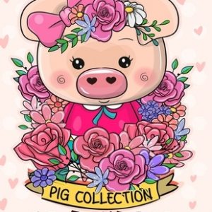 Lovely Pig Coloring Book: Adorable Animals Adults Coloring Book Stress Relieving Designs Patterns