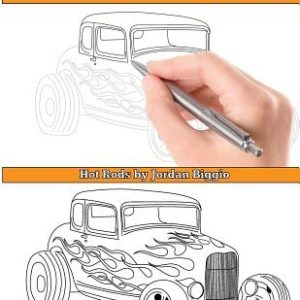 Trace and Color: Hot Rods: Adult Activity Book