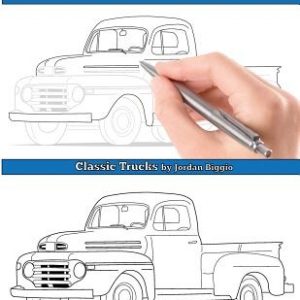Trace and Color: Classic Trucks: Adult Activity Book