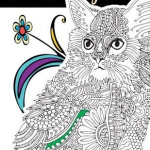 Cat Coloring Book: Cat Animals Coloring Book Large Print One Sided Stress Relieving, Relaxing Coloring Book For Grownups, Women, Girls &