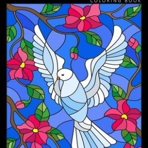Stained Glass Coloring Book: Beautiful Birds Designs Coloring Pages for Adults - Stress Relief and Relaxation