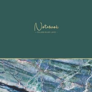 Notebook: College Ruled Large: Marble + Gold Journal - 8.5 x 11 inches - Perfect Soft Bound