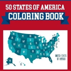 50 States Of America Coloring Book: Coloring Book Map of United States - 50 US States With History Facts - Perfect Easy To Color And Learn More Detail