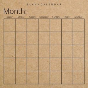 Blank Calendar: Kraft Brown Paper, Undated Planner for Organizing, Tasks, Goals, Scheduling, DIY Calendar Book