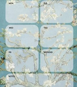 Weekly Planner Notepad: Van Gogh Almond Blossom, Daily Planning Pad for Organizing, Tasks, Goals, Schedule