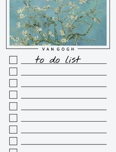 To Do List Notepad: Van Gogh Paintings, Checklist, Task Planner for Grocery Shopping, Planning, Organizing