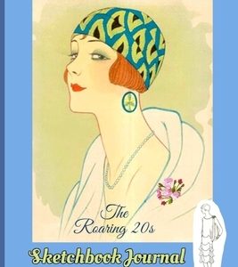 VINTAGE VOGUE Sketchbook/Journal "Roaring 20s": Pages alternate lined and blank - Blank pages with black & white outline drawings for designing - Cove